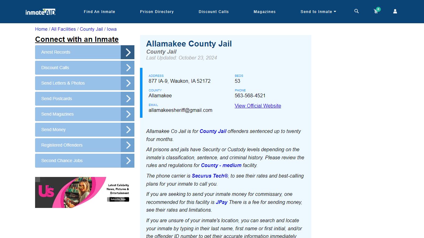 Allamakee County Jail - Inmate Locator